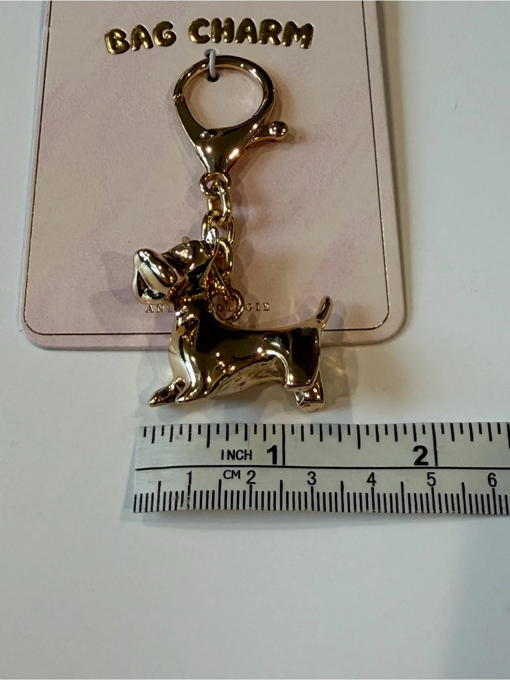 Anthropologie Metal Dog Bag Charm NEW